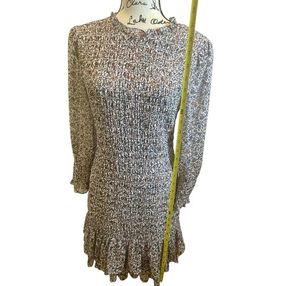 VERONICA BEARD MINI DRESS FARHA SMOCKED FLORAL Sz 6 RUFFLED HEM COTTAGE CORE - Picture 8 of 16